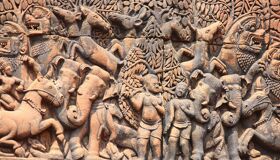 Angkor Wat Statues Wall, Siem Reap, Cambodia